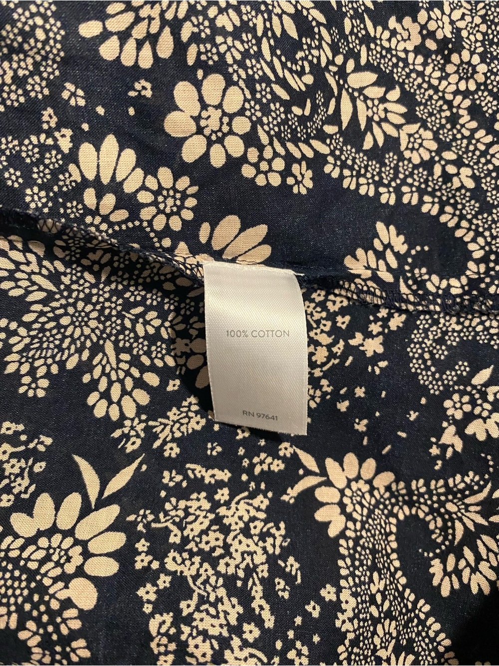 J Jill Navy Floral Paisley Button-Front Blouse - Picture 7 of 8